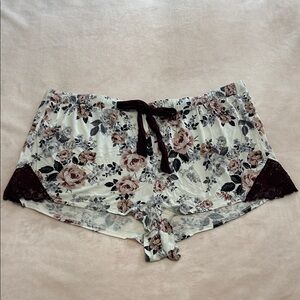 Torrid Floral Lace Trim Pajama Shorts